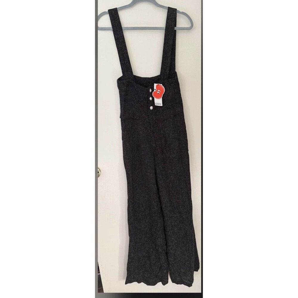 Cider Tweed Wide-Leg Overall Jumpsuit Size XS NWT